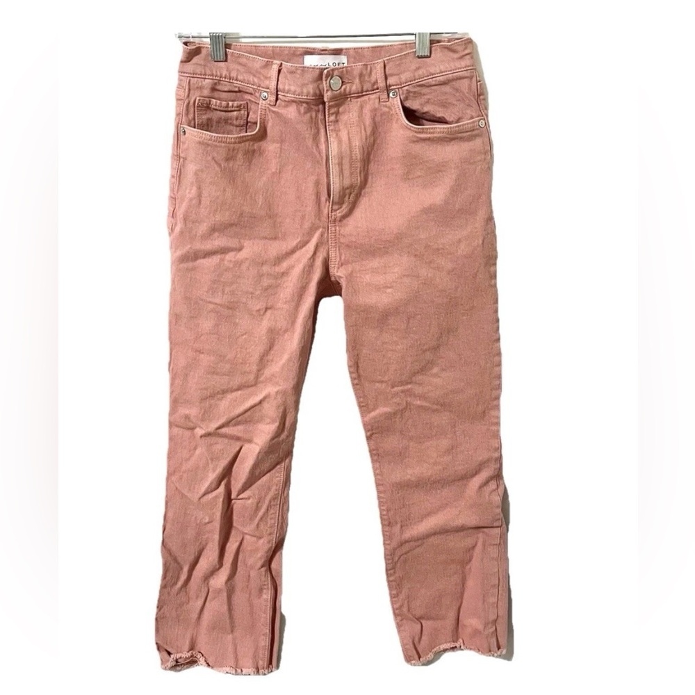 Made and Loved LOFT High Waist Straight Crop Jean Pink Salmon Size 28/6